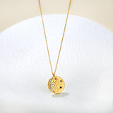 18mm eight-pointed star with colored diamonds 0.3 cross chain 40+5cm+6mm round pendant necklace, gold