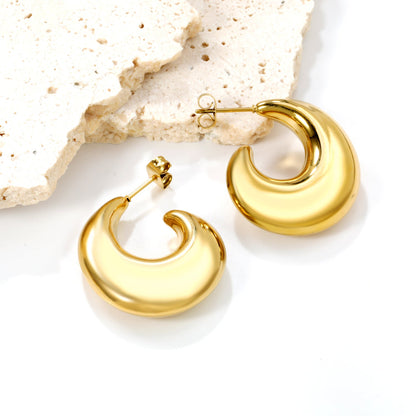 Hollow fat hook earrings 25.4*28mm gold color asonjewelry