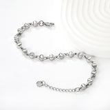 Width 5mm, thickness 5mm, special-shaped bead-link chain, 18+3cm+6mm round tail label, bracelet, steel color/golden