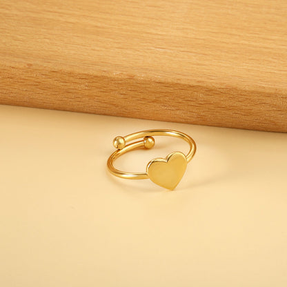 Heart shaped ring with an open cylindrical end asonjewelry