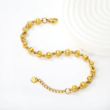 Width 5mm, thickness 5mm, special-shaped bead-link chain, 18+3cm+6mm round tail label, bracelet, steel color/golden