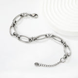 Width: 9.65mm, Thickness: 2mm, Length of Cross Chain: 18+3cm+6mm, Round Tail Design, Bracelet, Steel Color/Golden