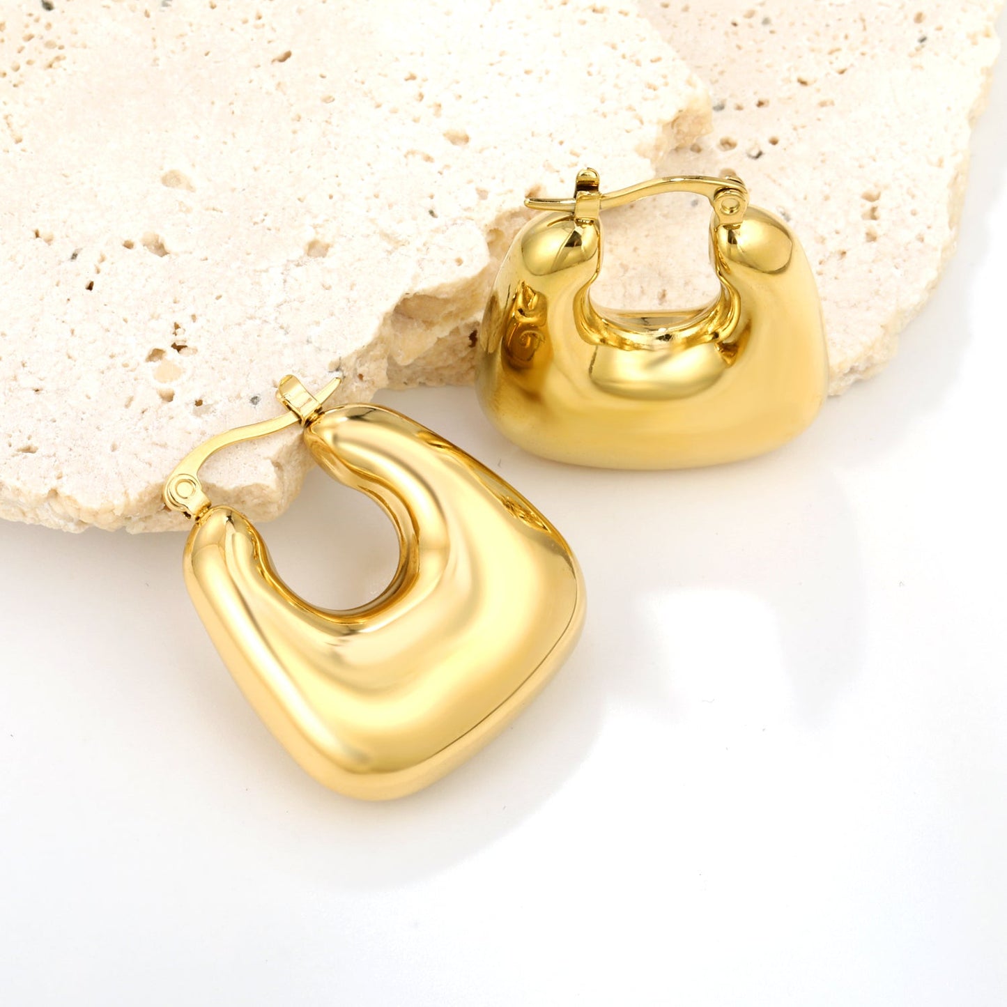 Hollow Handbag Earrings 26.2*25mm Gold Color asonjewelry