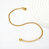 Width: 2.3mm, Thickness: 1.2mm. Double-bead chain, 17+3cm+6mm in length. Round tail style bracelet. Steel color/Gold.