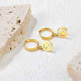 2* Inner 8mm Earring Hook + 7.8mm Spiral Circle Accessory Earring, Gold