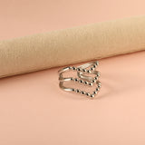 Fashion V-shaped stainless steel ring personalized retro trend 18k gold-plated wholesale
