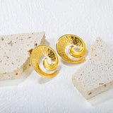 30x32mm spiral sheep horn earring, gold