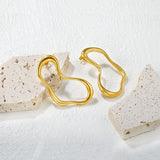 28x48mm twisted geometric lines ear studs, gold