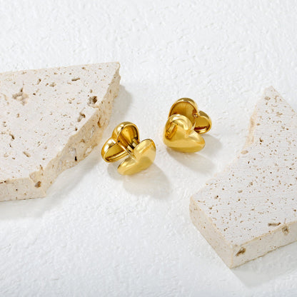 16x13.5mm earring hook + polished heart, gold asonjewelry