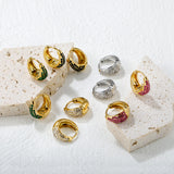 15.6*15mm ear hook + white/dark purple/royal blue/emerald diamond steel color/gold color