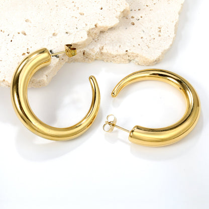 Hollow C-shaped curved hook earloop 35.5*mm Gold color asonjewelry