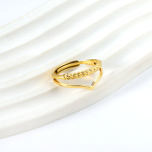Personalized V-shaped geometric opening adjustable ring