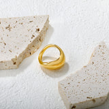 Gold Asymmetric Dome - Shaped Ring