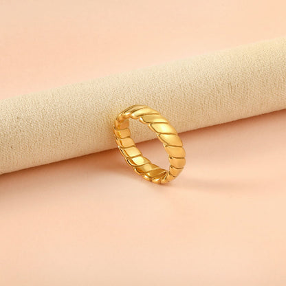 Minimalist Solid Color Wheat Ring Twisted Stripe Niche Ring asonjewelry