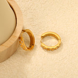 15.5 inch 4*20mm circular irregular CNC-set diamond earrings in gold color