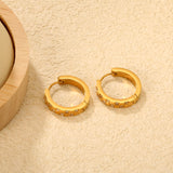 15.5 inch 4*20mm circular irregular CNC-set diamond earrings in gold color
