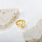 Gold Curved - Heart - Shaped Open Ring