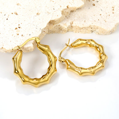 Hollow opening rounded cabochon earring clasp 24.7mm gold color asonjewelry
