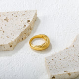 Gold - Plated Stainless Steel Twisted - Ribbon Ring