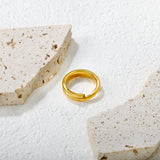 Gold - Plated Stainless Steel Double - Band Open Ring