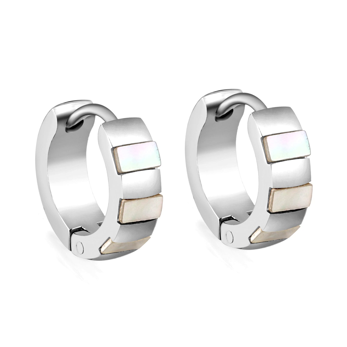 Round Earrings with White Seashells 4*12mm asonjewelry