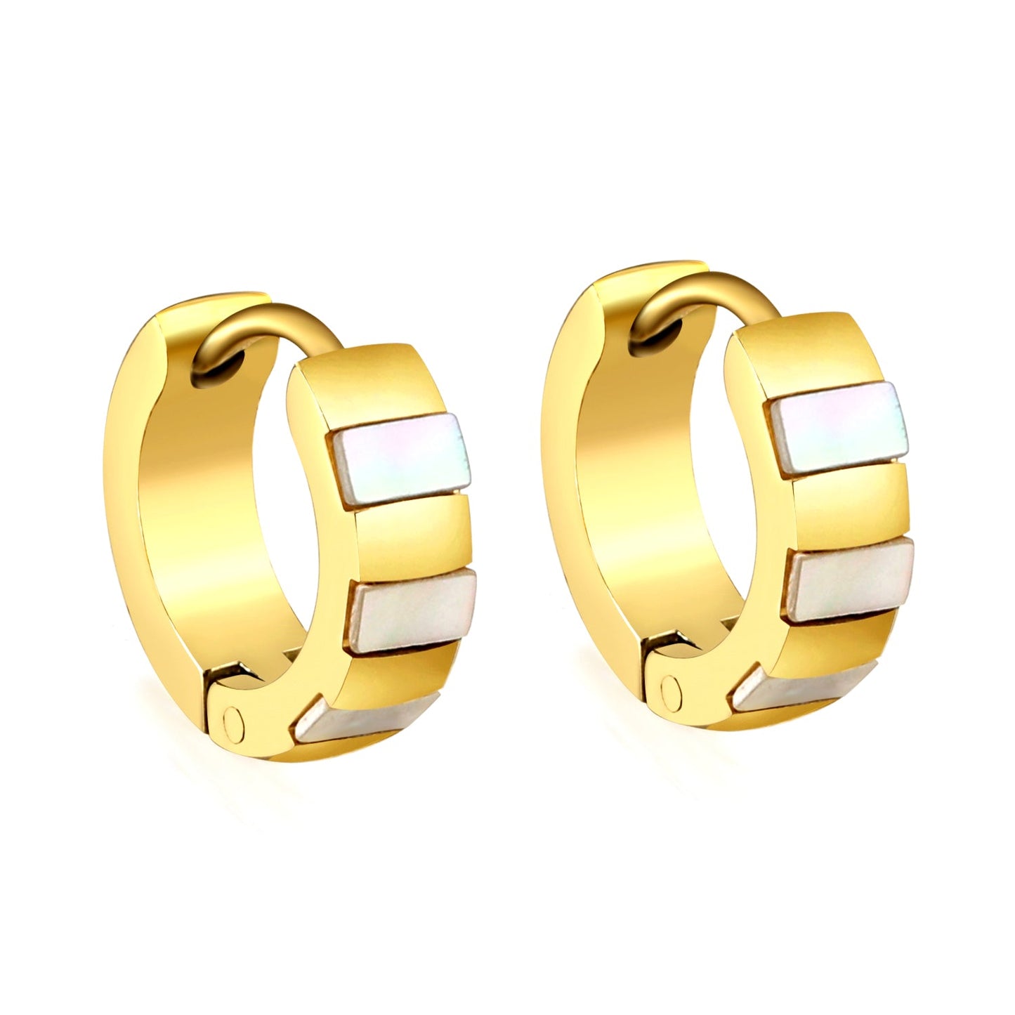 Round Earrings with White Seashells 4*12mm asonjewelry