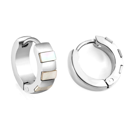 Round Earrings with White Seashells 4*12mm asonjewelry