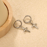2.0* 10mm ear hook 3.8mm lathe ring 12.7*16.3mm cross-shaped earring steel color/golden