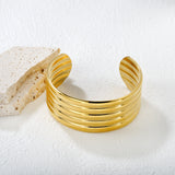 Width 29mm, inner diameter 60mm, smooth threaded bracelet, gold color