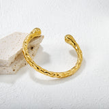 6mm wide, 60mm inner diameter hammered texture teardrop bracelet Steel color/gold color