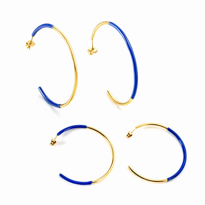 Pink & Blue & Green Circle Open Earrings 2*50mm asonjewelry