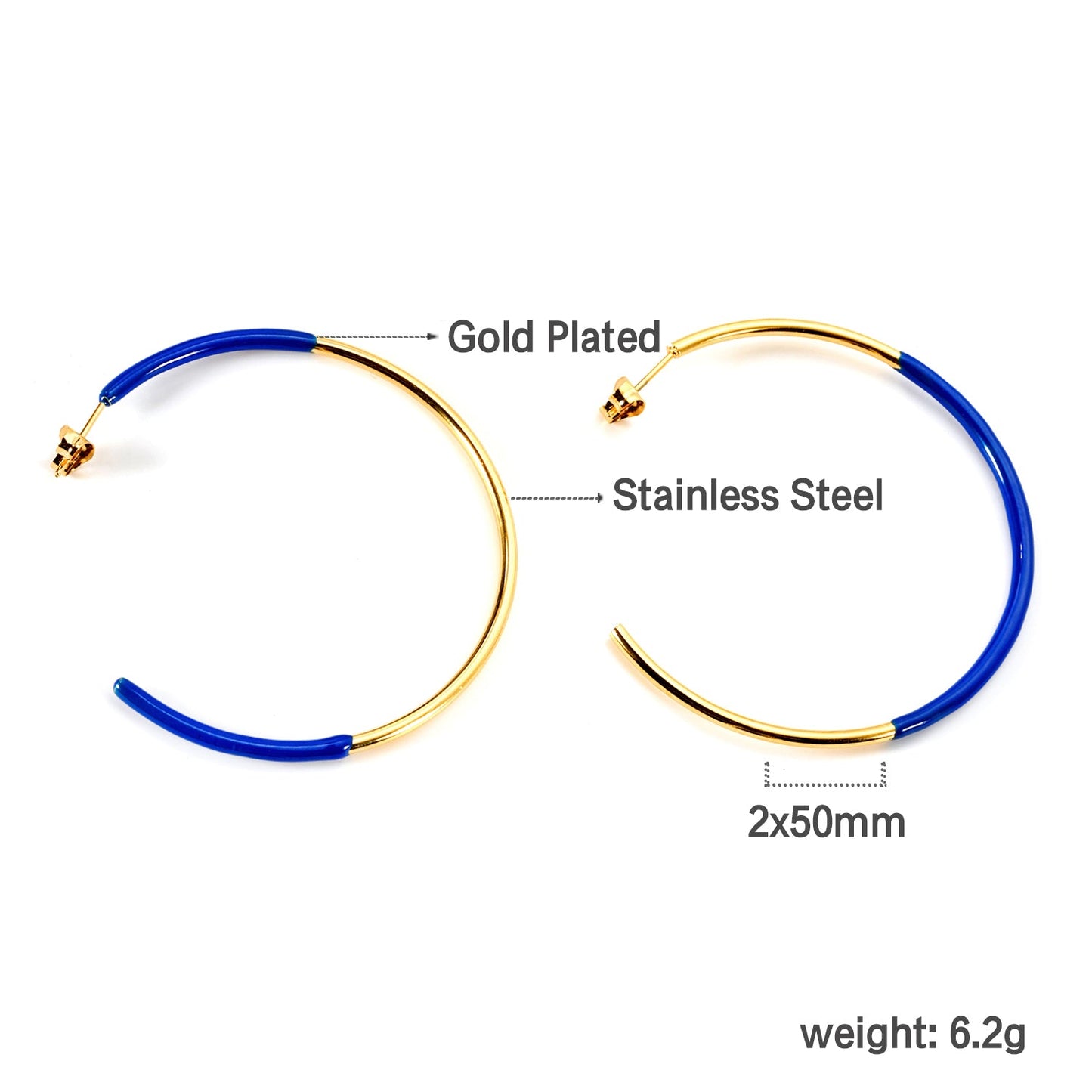 Pink & Blue & Green Circle Open Earrings 2*50mm asonjewelry