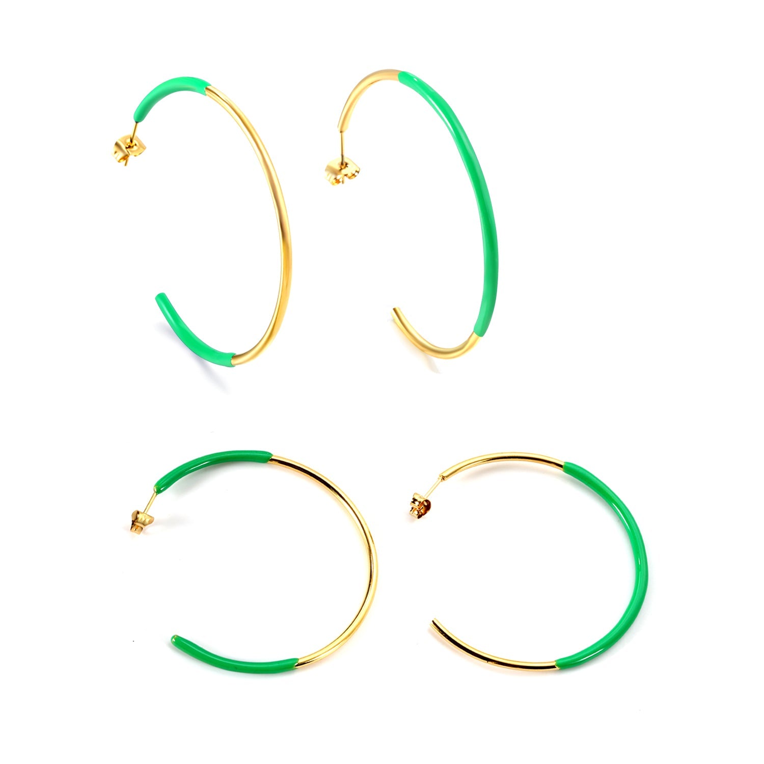 Pink & Blue & Green Circle Open Earrings 2*50mm asonjewelry
