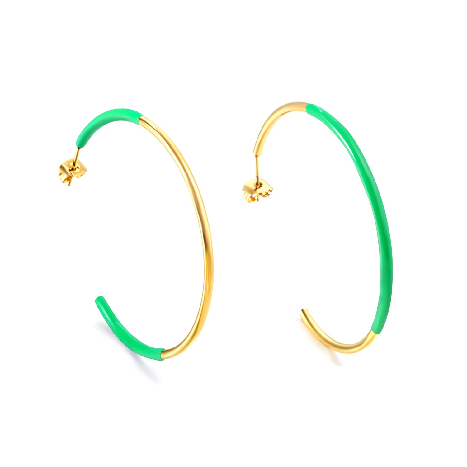 Pink & Blue & Green Circle Open Earrings 2*50mm asonjewelry