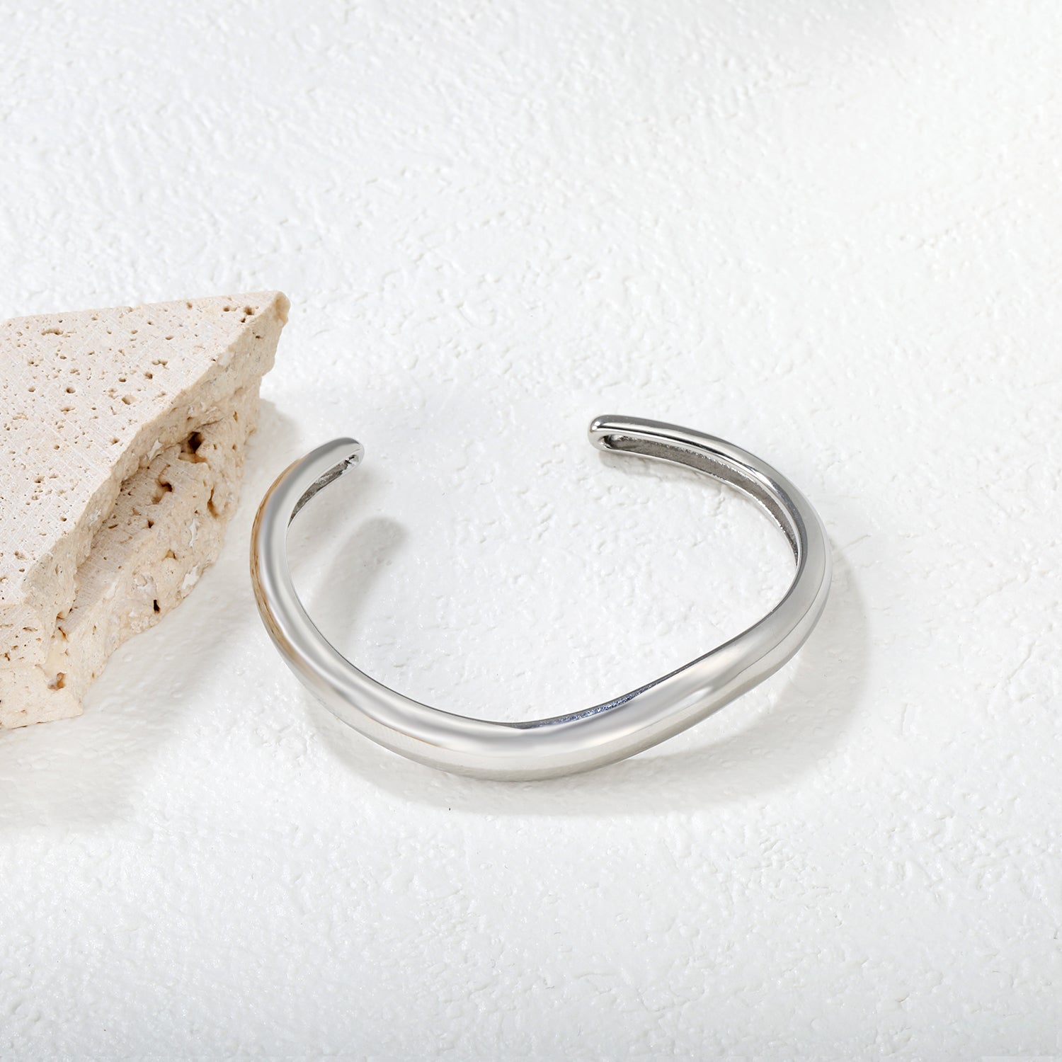 Width 7.5mm, inner diameter 59mm, bracelet, steel color/gold color asonjewelry