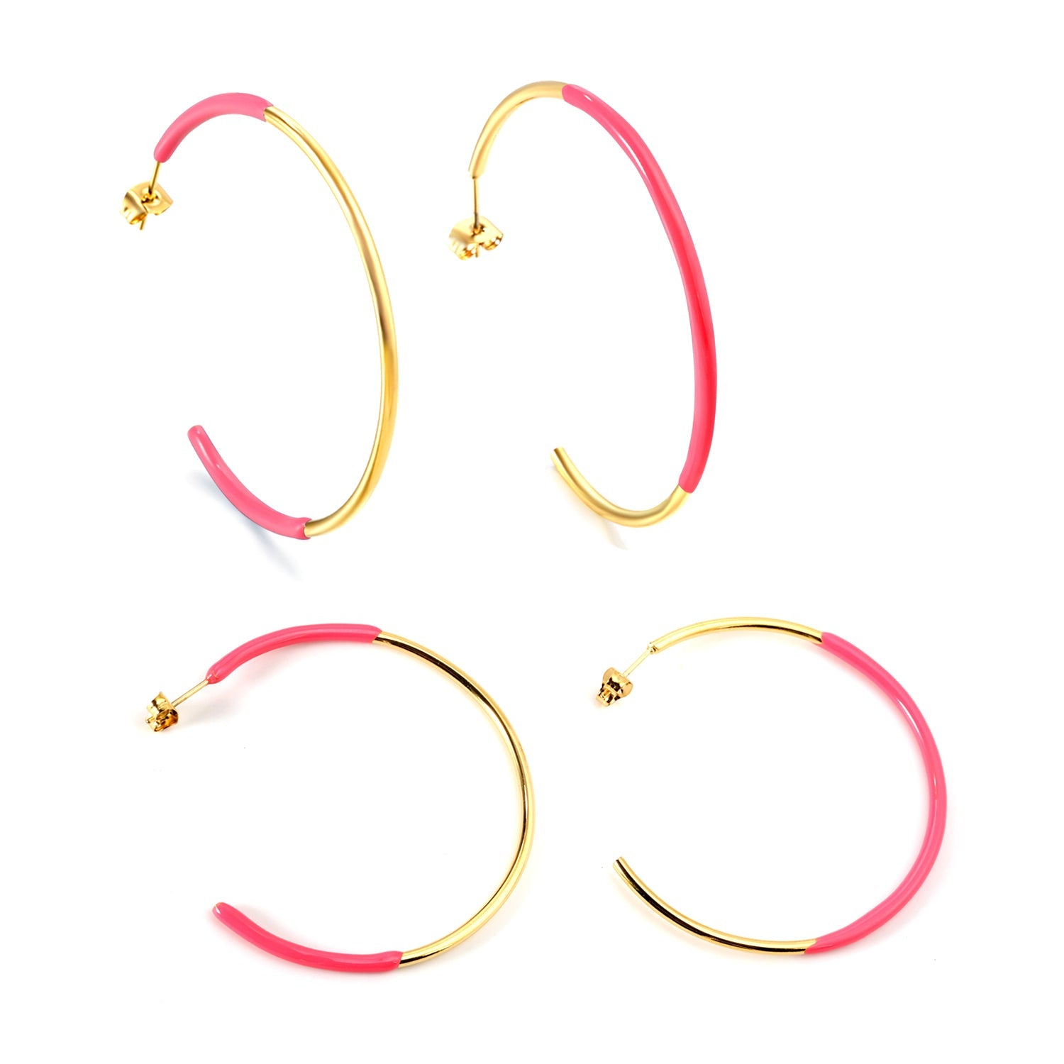 Pink & Blue & Green Circle Open Earrings 2*50mm asonjewelry