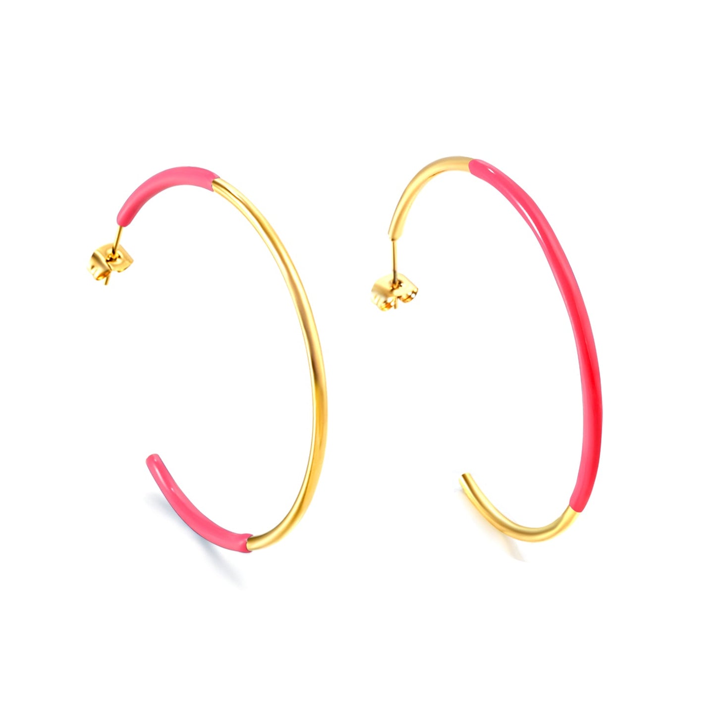 Pink & Blue & Green Circle Open Earrings 2*50mm asonjewelry