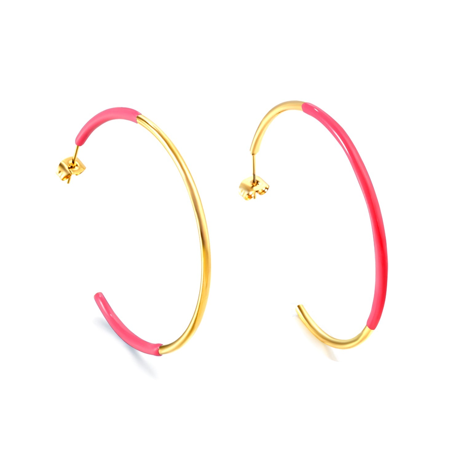 Pink & Blue & Green Circle Open Earrings 2*50mm asonjewelry