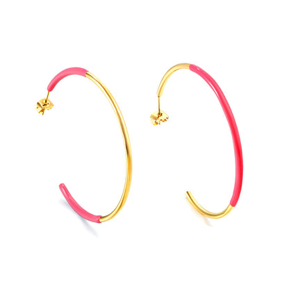 Pink & Blue & Green Circle Open Earrings 2*50mm asonjewelry