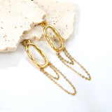 13*25.5mm oval circle with matching chain 39mm earrings