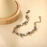 Width: 5.5mm, Thickness: 1.2mm, Smooth surface bead chain, 18+3cm+6mm round tail brand, bracelet, steel color/golden