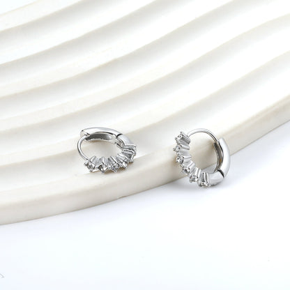 6 White Diamond Earring Clips 3*12mm asonjewelry