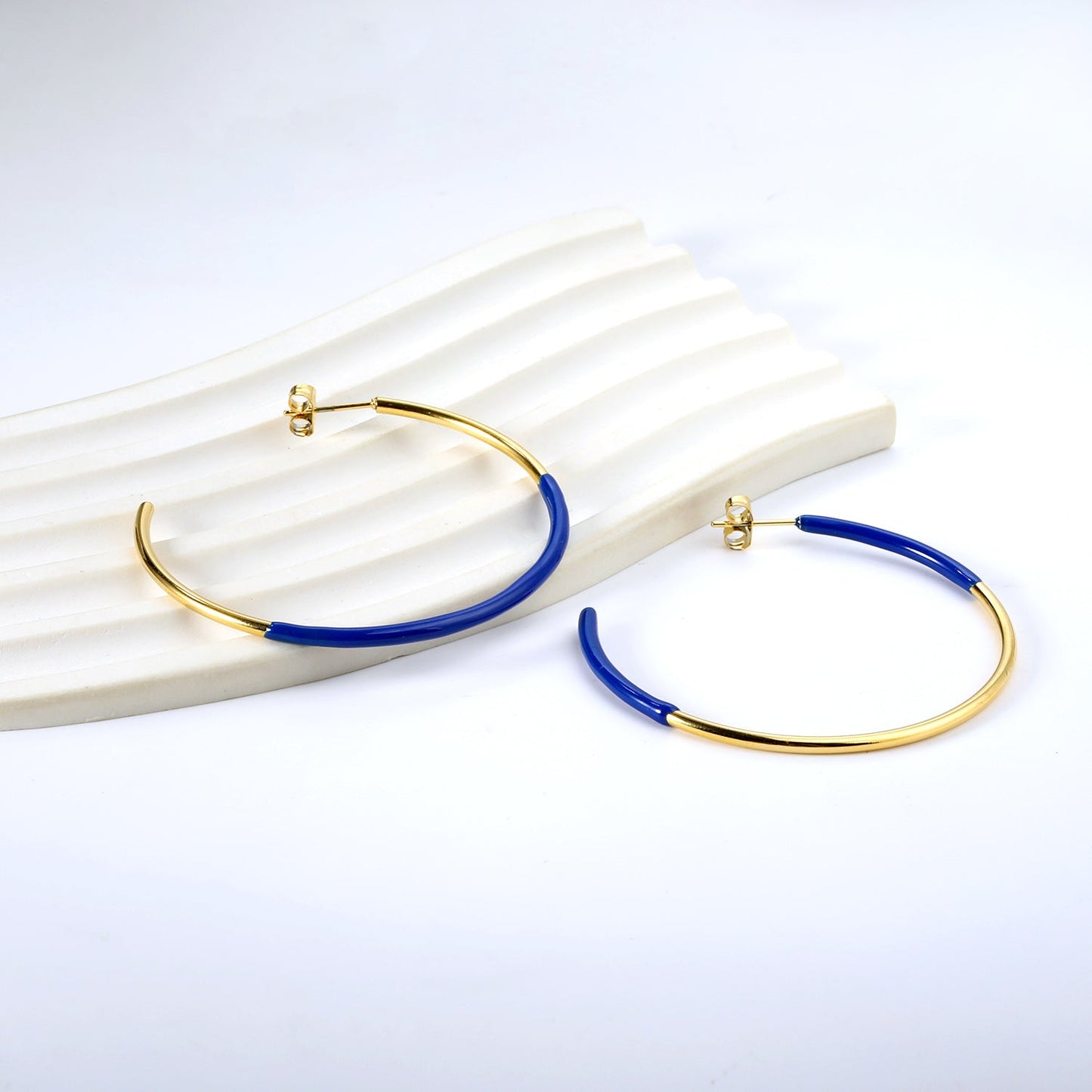 Pink & Blue & Green Circle Open Earrings 2*50mm asonjewelry