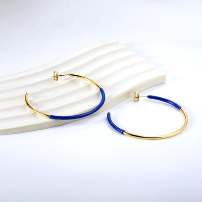 Pink & Blue & Green Circle Open Earrings 2*50mm asonjewelry