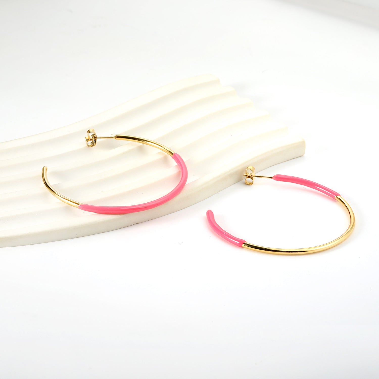 Pink & Blue & Green Circle Open Earrings 2*50mm asonjewelry