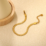 4.0-inch engraved Great Wall pattern knife blade chain 17+3cm+6mm round tail brand bracelet, steel color/golden