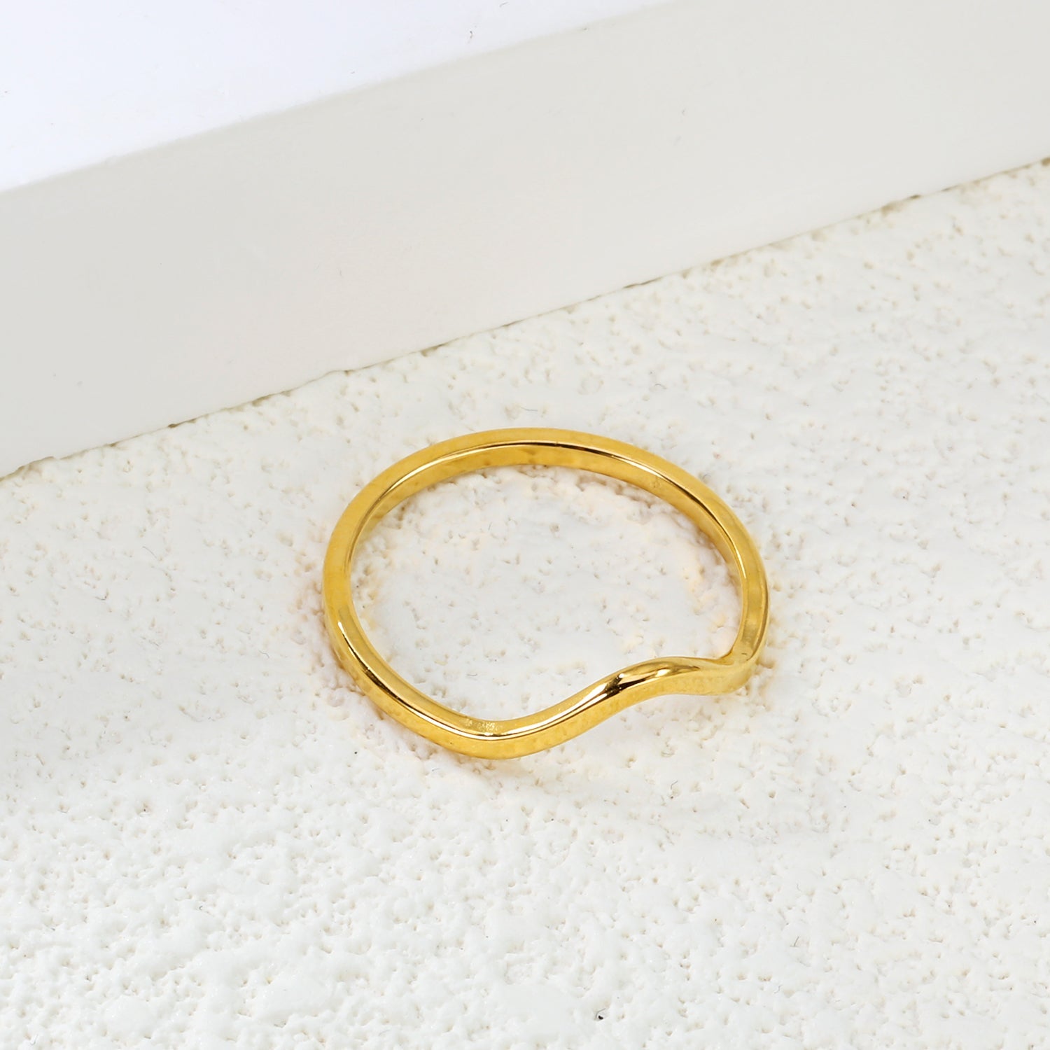 New cutting curved pointed shaped stainless steel ring asonjewelry