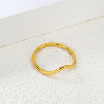 New cutting curved pointed shaped stainless steel ring asonjewelry