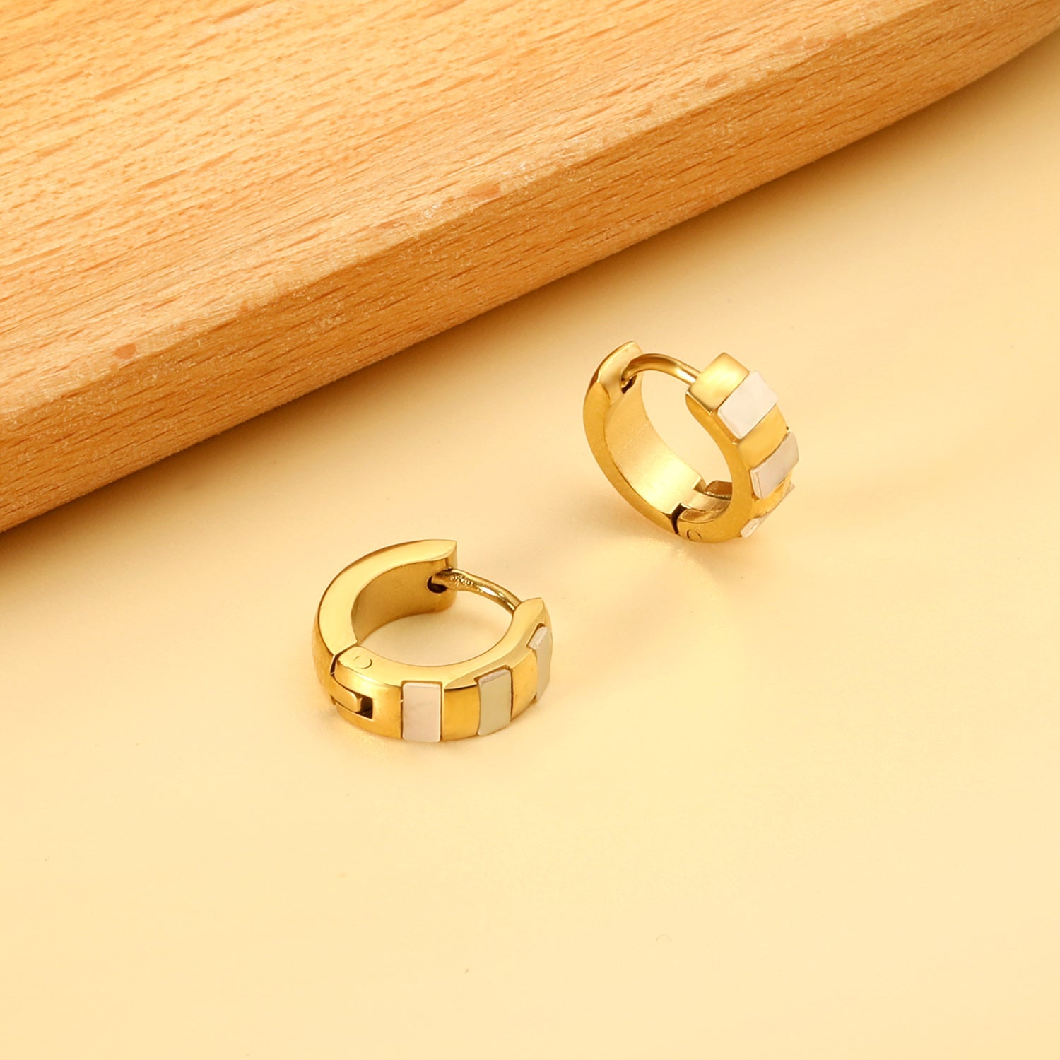 Round Earrings with White Seashells 4*12mm asonjewelry