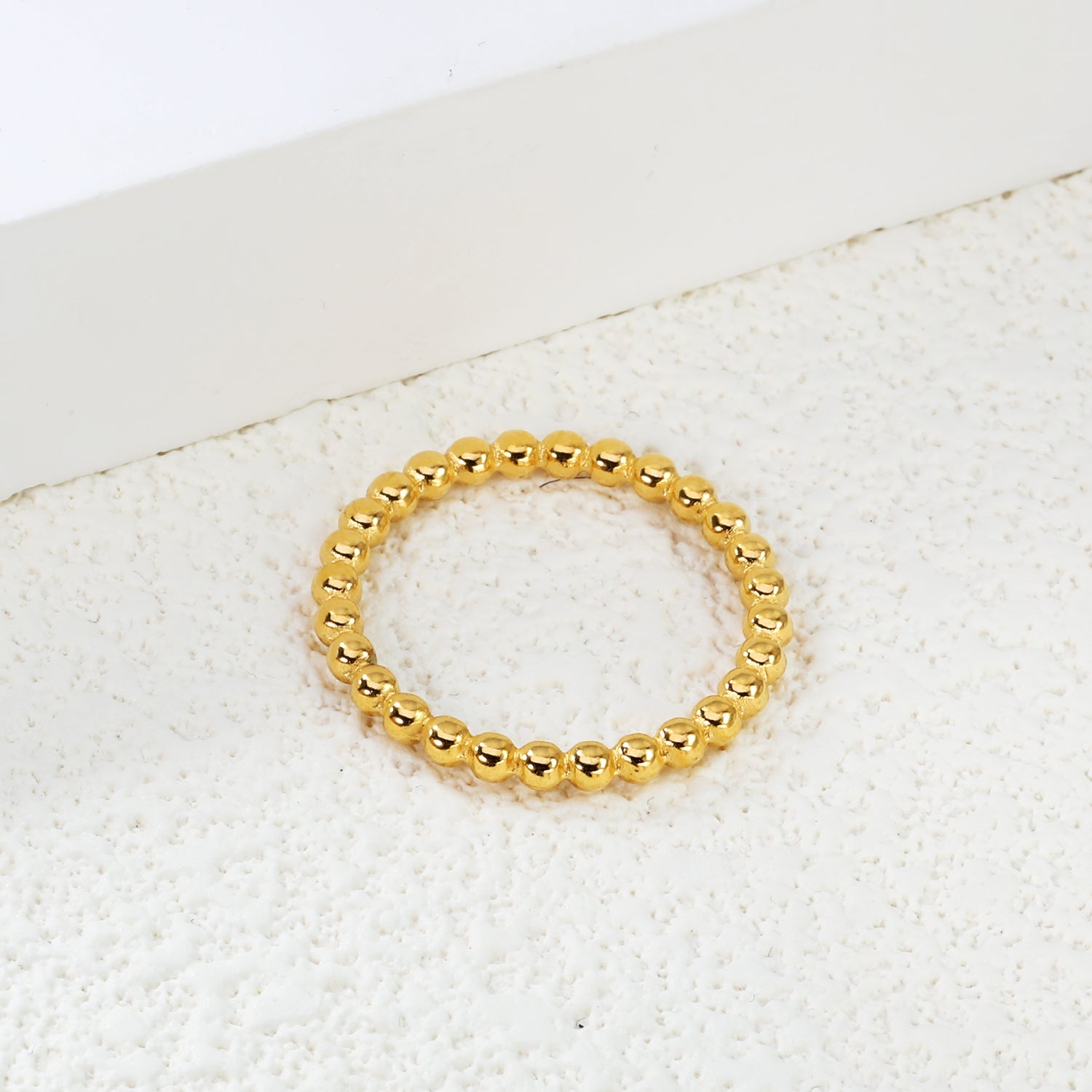 New Stainless Steel Simple Round Bead Bone Ring asonjewelry